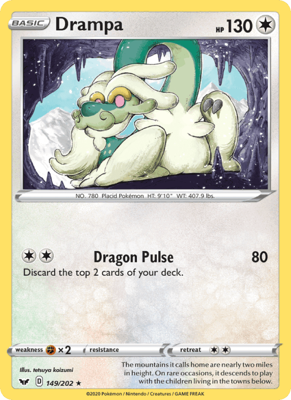 Drampa, card 149 from Sword & Shield