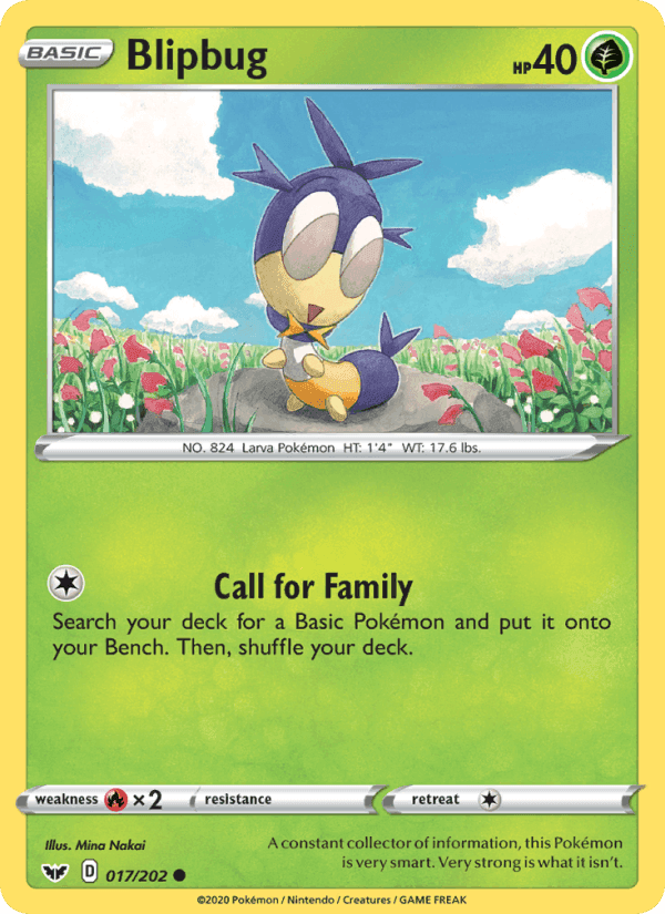 Blipbug, card 17 from Sword & Shield