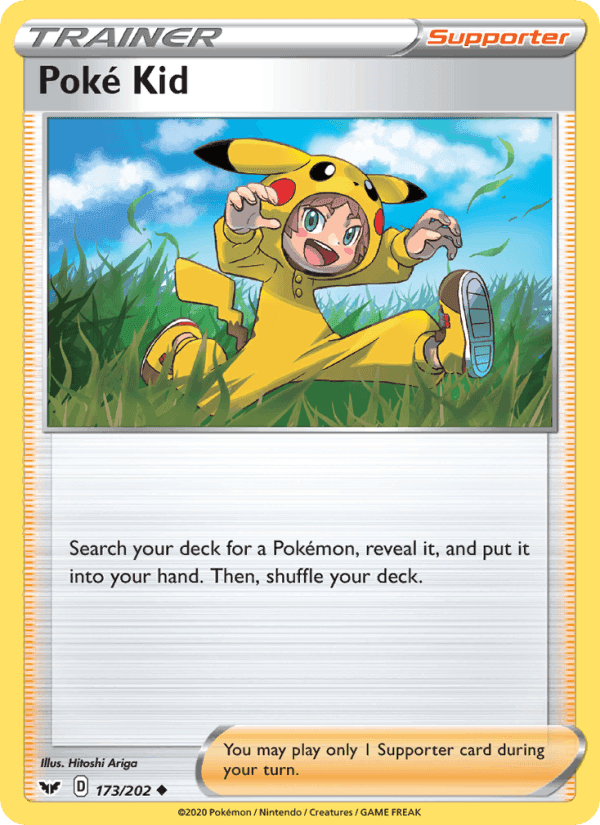 Poké Kid, card 173 from Sword & Shield