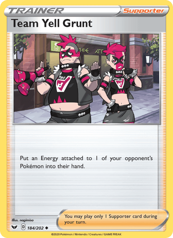 Team Yell Grunt, card 184 from Sword & Shield