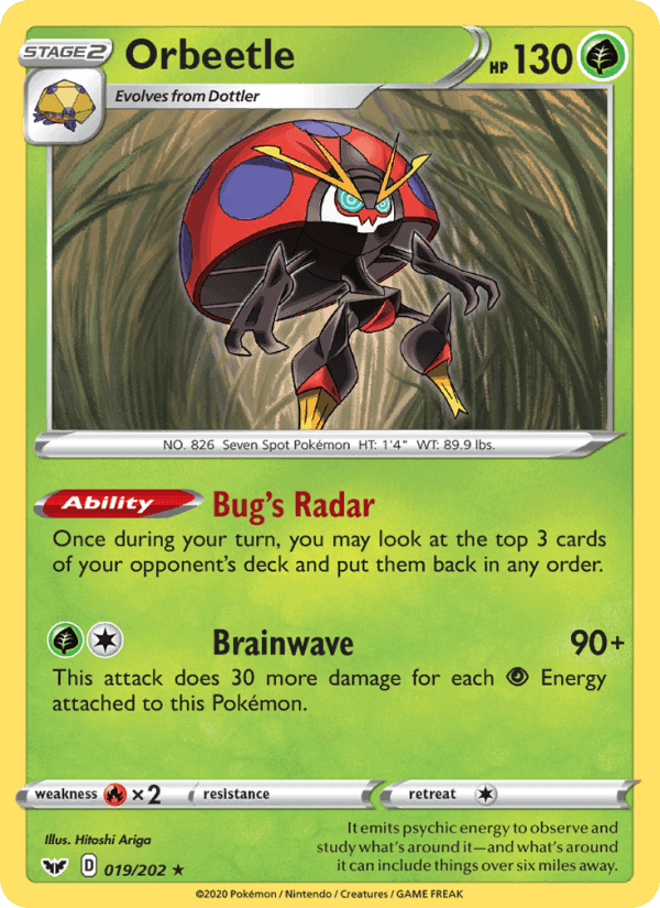 Orbeetle, card 19 from Sword & Shield