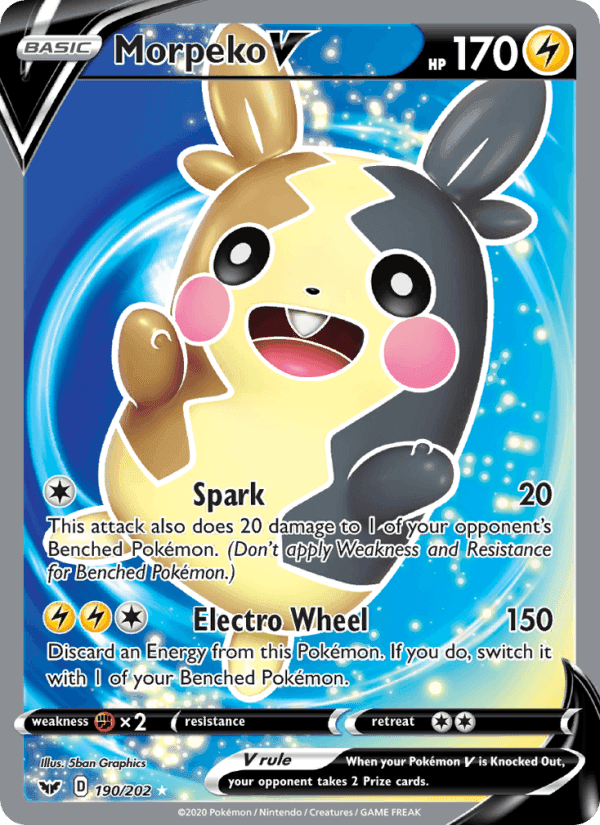 Morpeko V, card 190 from Sword & Shield