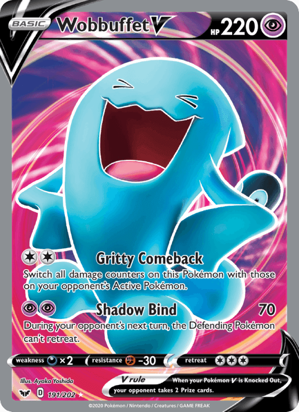 Wobbuffet V, card 191 from Sword & Shield