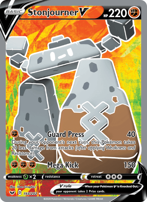 Stonjourner V, card 193 from Sword & Shield