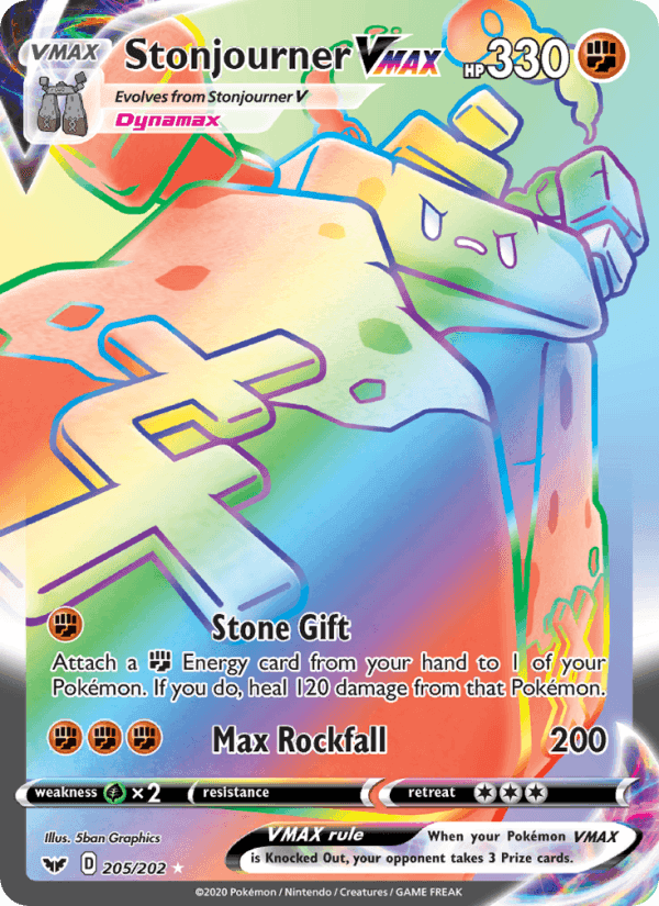Stonjourner VMAX, card 205 from Sword & Shield