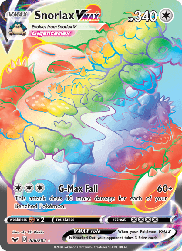 Snorlax VMAX, card 206 from Sword & Shield
