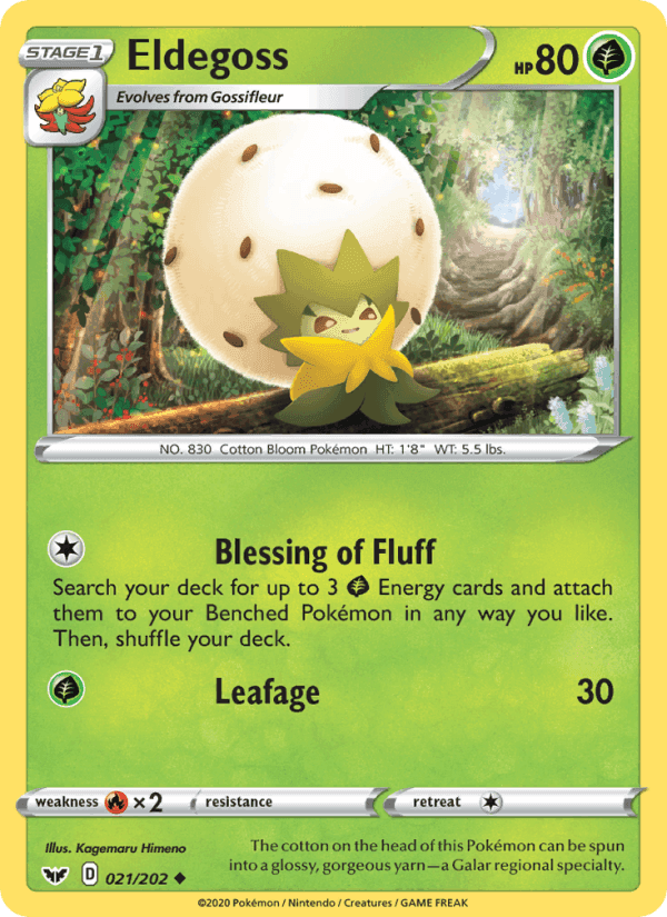 Eldegoss, carte 21 de Sword & Shield