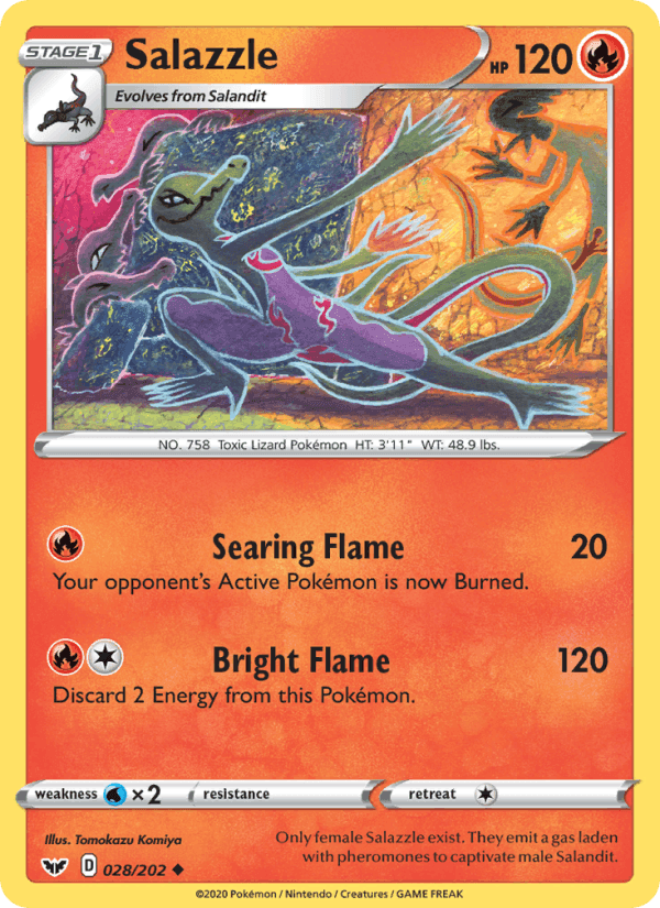 Salazzle, carta 28 di Sword & Shield