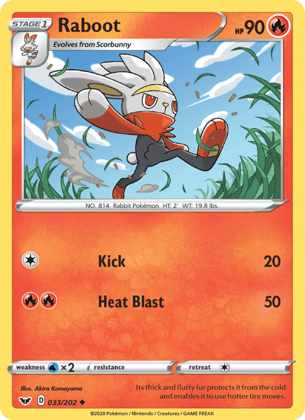 Raboot, card 33 from Sword & Shield