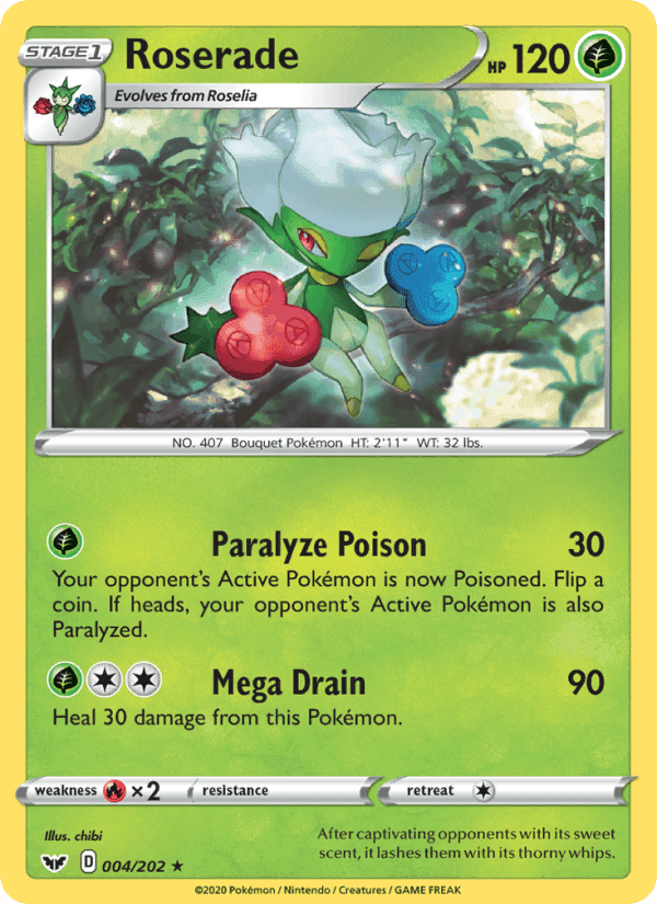 Roserade, carta 4 di Sword & Shield