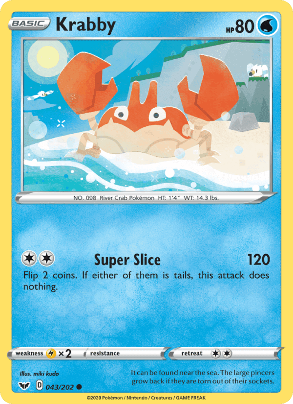Krabby, carta 43 di Sword & Shield