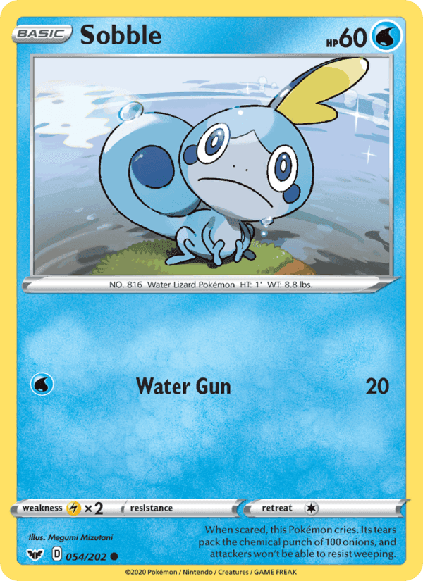 Sobble, card 54 from Sword & Shield