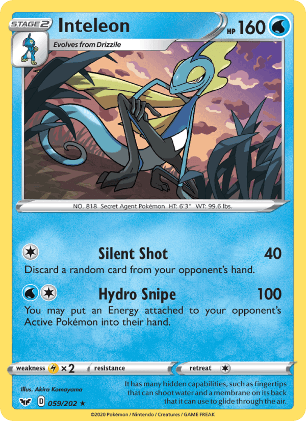 Inteleon, card 59 from Sword & Shield