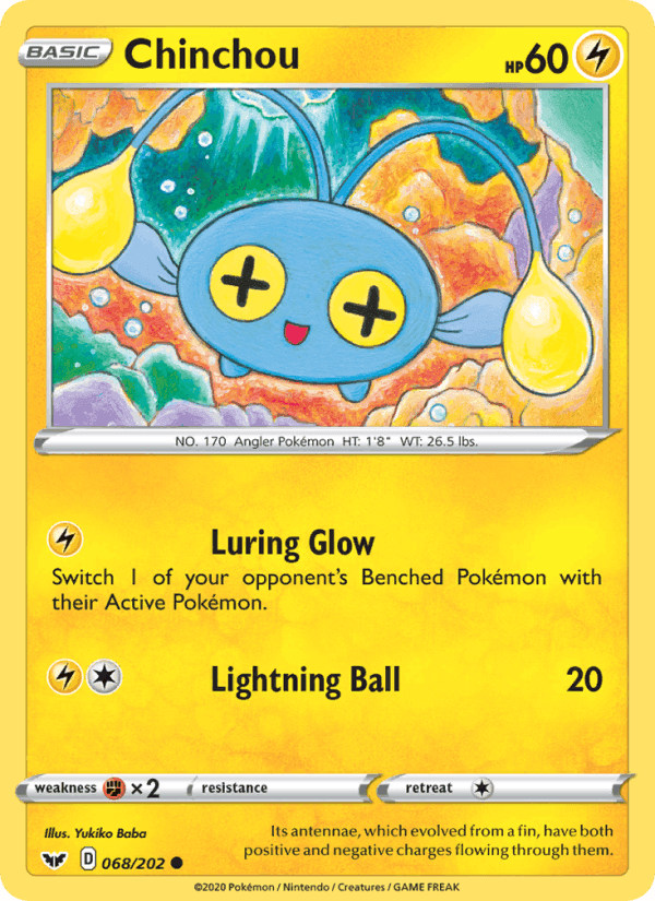 Chinchou, card 68 from Sword & Shield