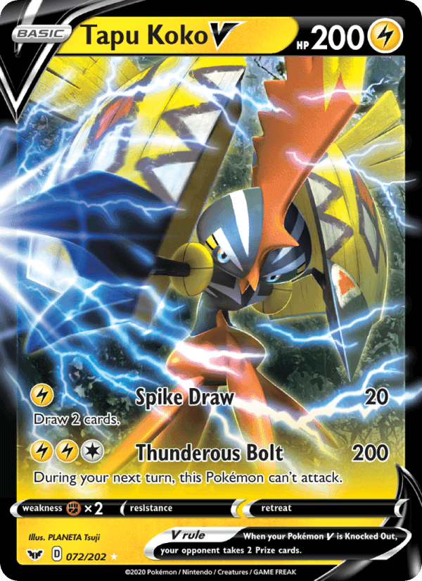 Tapu Koko V, card 72 from Sword & Shield