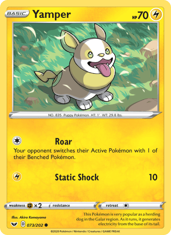 Yamper, card 73 from Sword & Shield