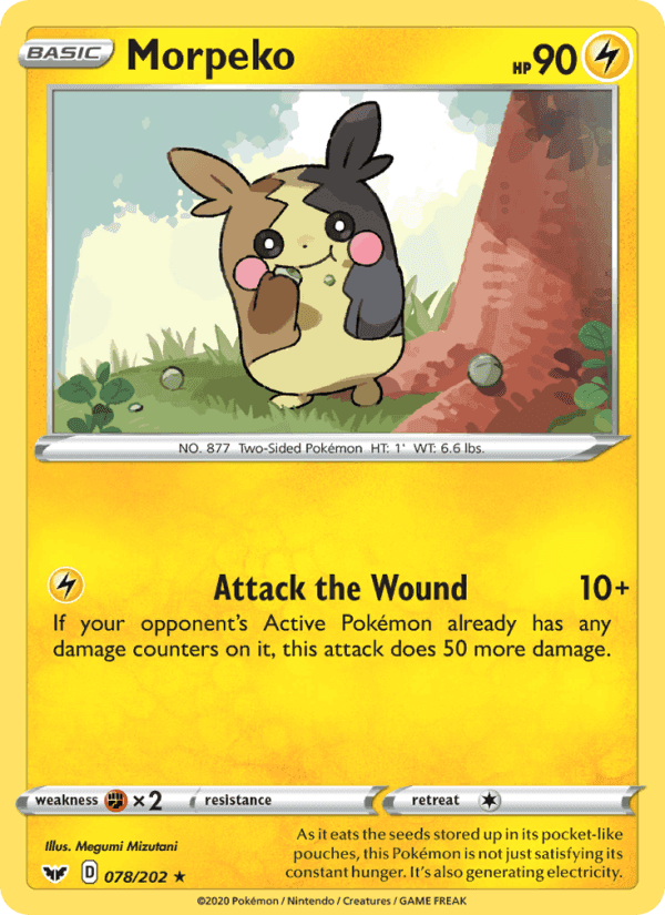 Morpeko, card 78 from Sword & Shield