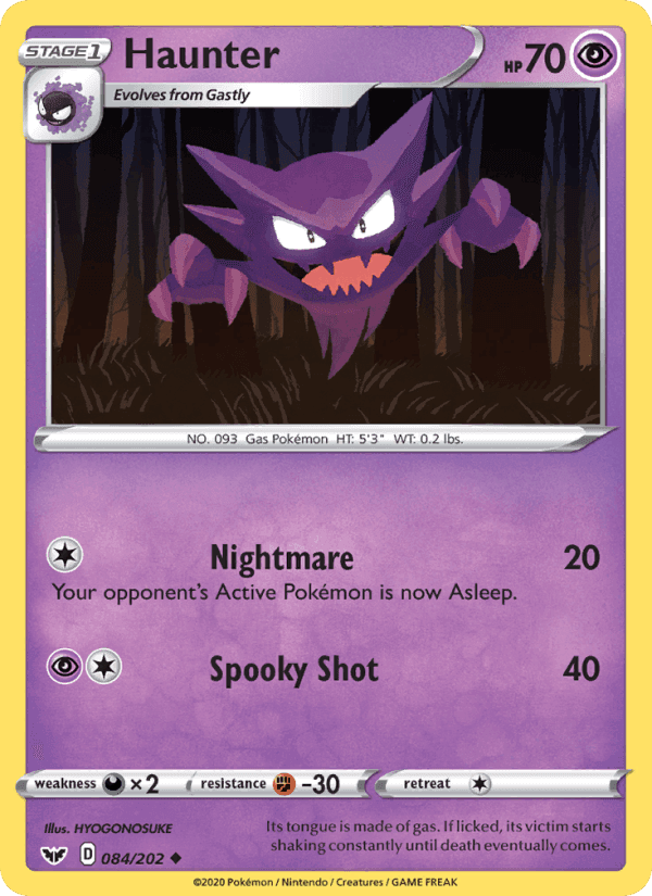 Haunter, card 84 from Sword & Shield