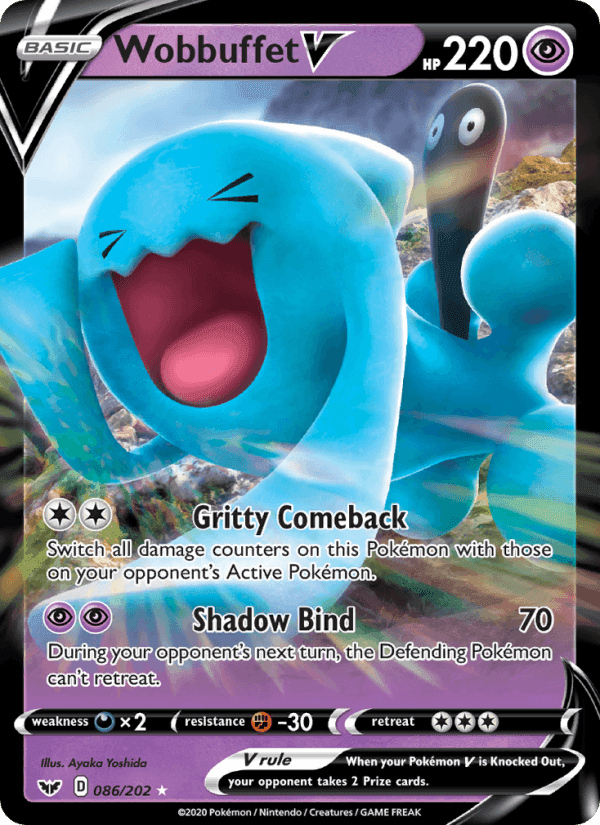 Wobbuffet V, card 86 from Sword & Shield