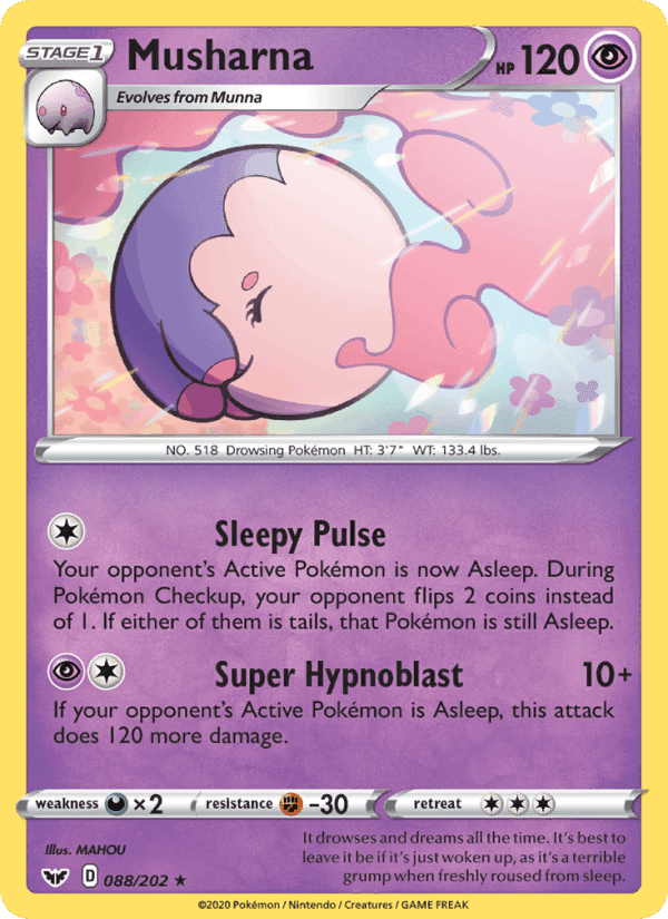 Musharna, card 88 from Sword & Shield