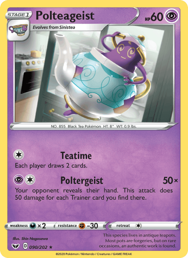 Polteageist, card 90 from Sword & Shield