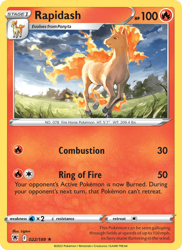 Rapidash, carta 022 de Astral Radiance