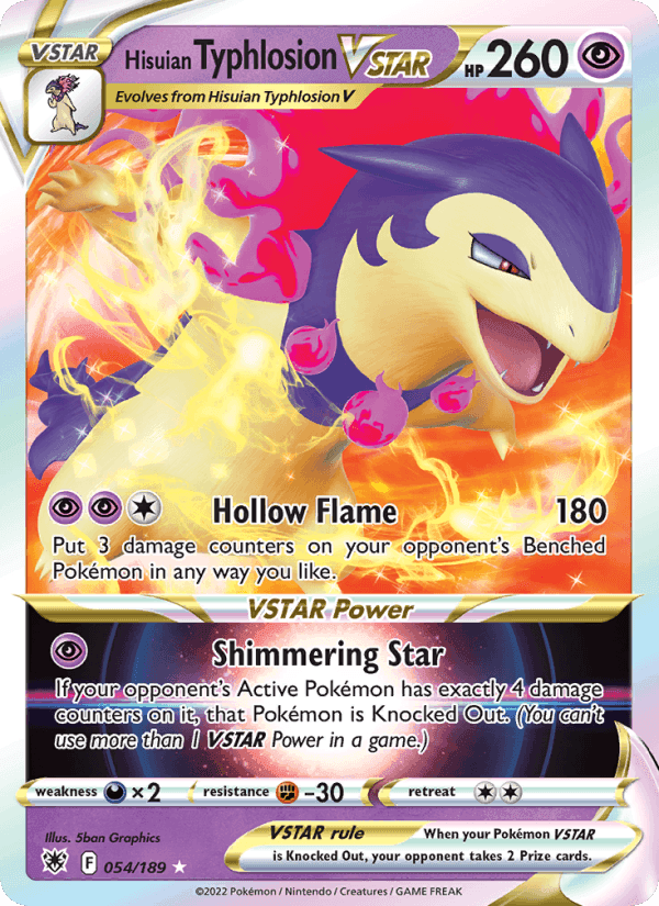 Hisuian Typhlosion VSTAR, card 054 from Astral Radiance