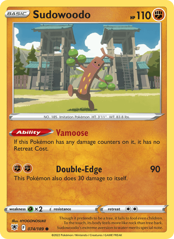 Sudowoodo, card 074 from Astral Radiance