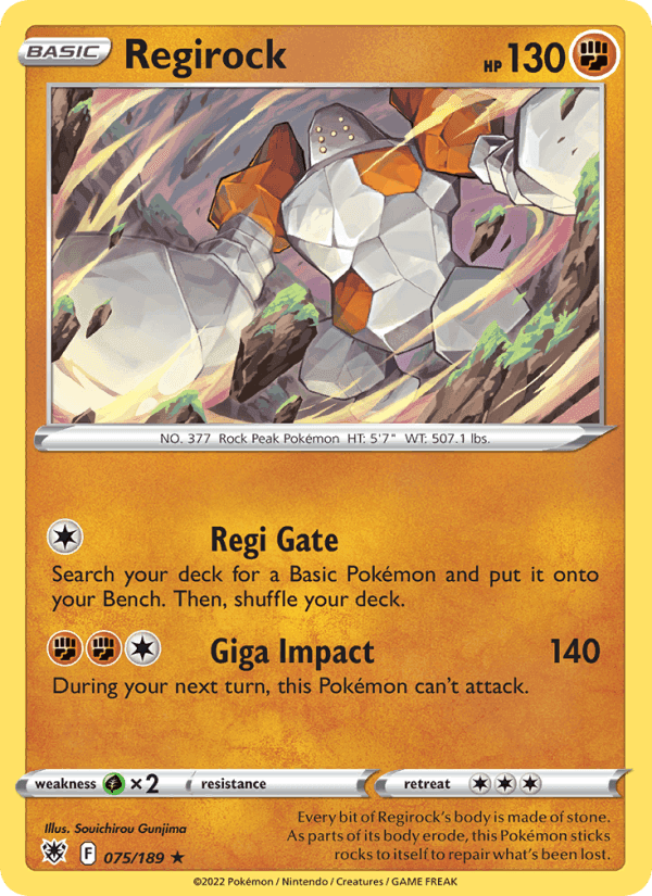 Regirock, card 075 from Astral Radiance