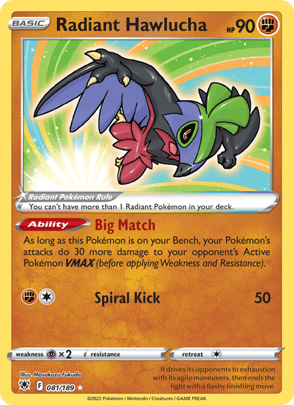 Radiant Hawlucha, card 081 from Astral Radiance