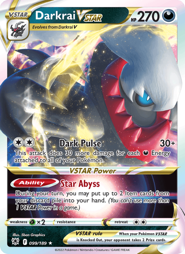 Darkrai VSTAR, card 099 from Astral Radiance