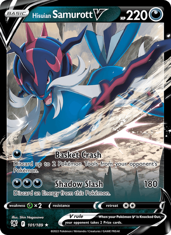 Hisuian Samurott V, card 101 from Astral Radiance