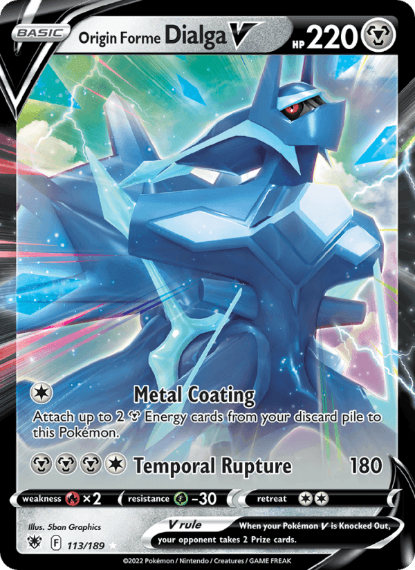 Origin Forme Dialga V, card 113 from Astral Radiance