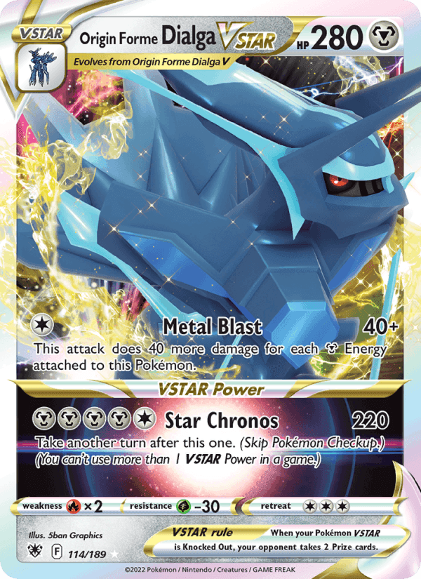 Origin Forme Dialga VSTAR, card 114 from Astral Radiance