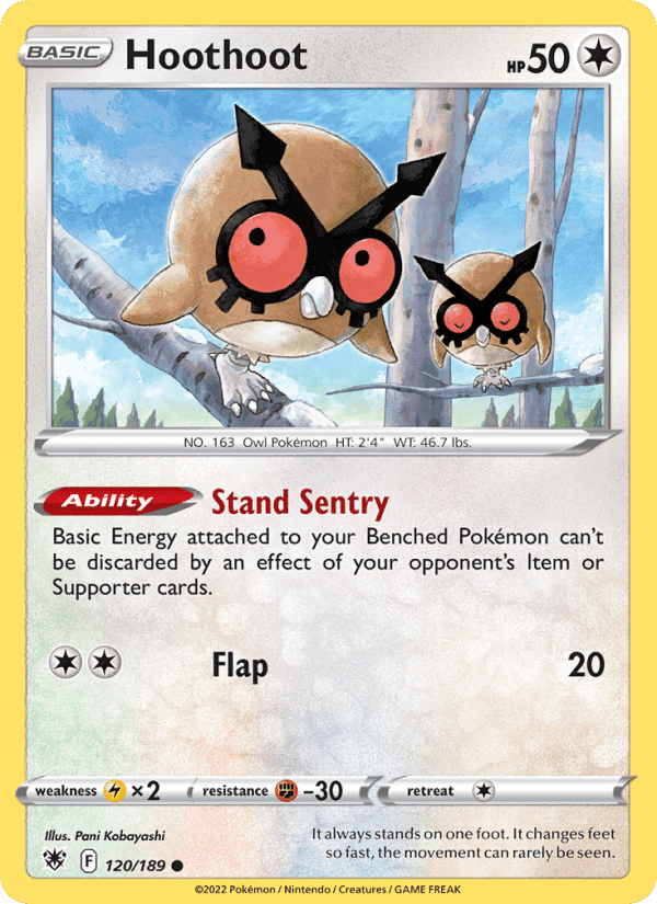 Hoothoot, card 120 from Astral Radiance
