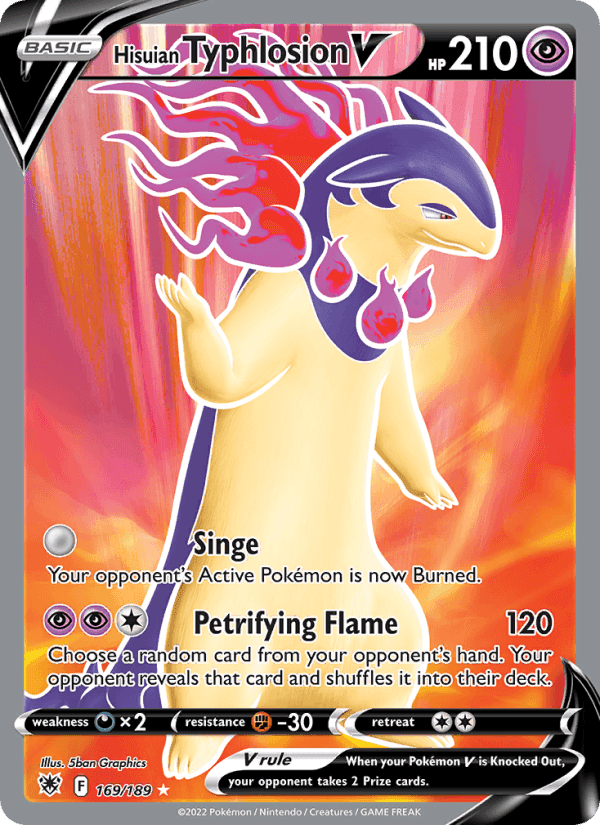 Hisuian Typhlosion V, card 169 from Astral Radiance