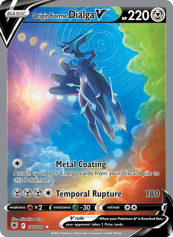 Origin Forme Dialga V, card 177 from Astral Radiance