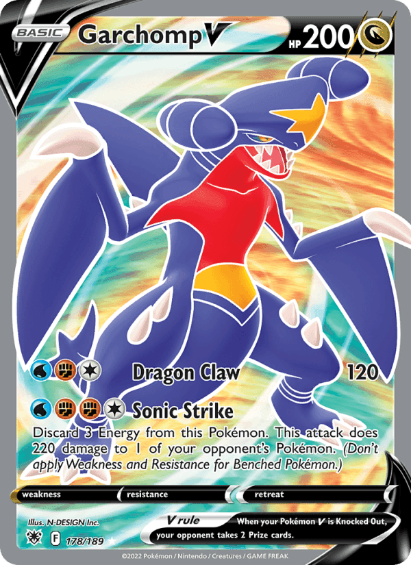 Garchomp V, card 178 from Astral Radiance