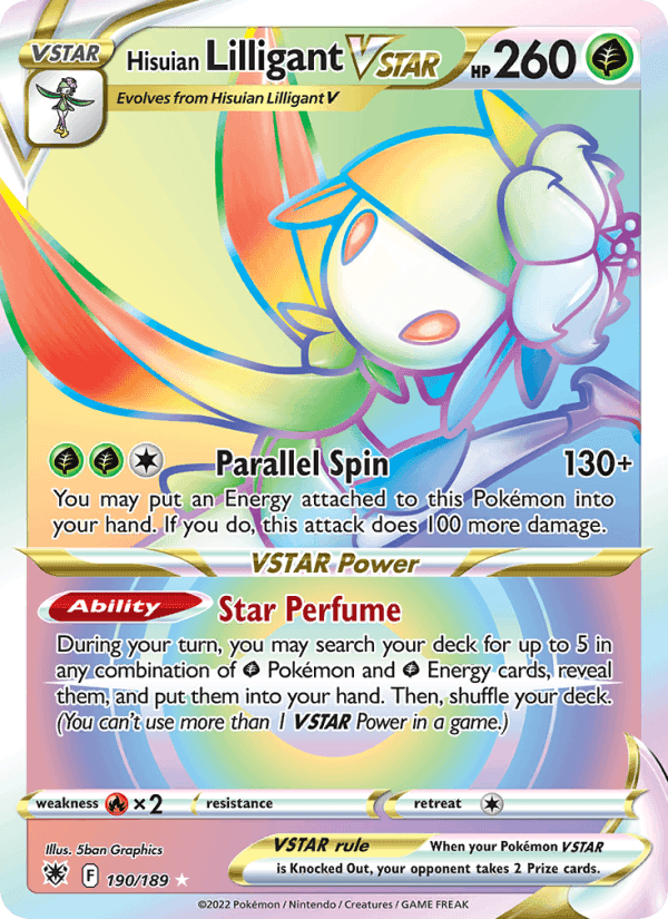Hisuian Lilligant VSTAR, card 190 from Astral Radiance