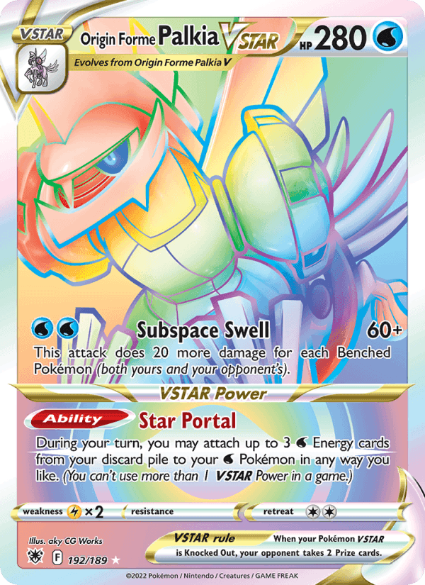 Origin Forme Palkia VSTAR, card 192 from Astral Radiance
