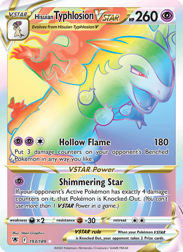 Hisuian Typhlosion VSTAR, card 193 from Astral Radiance