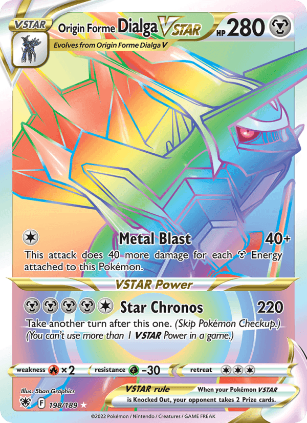 Origin Forme Dialga VSTAR, card 198 from Astral Radiance
