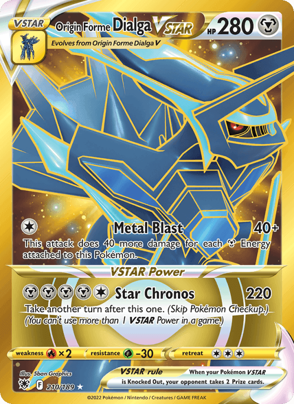 Origin Forme Dialga VSTAR, card 210 from Astral Radiance