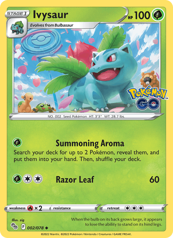 Ivysaur, carta 002 di Pokémon GO