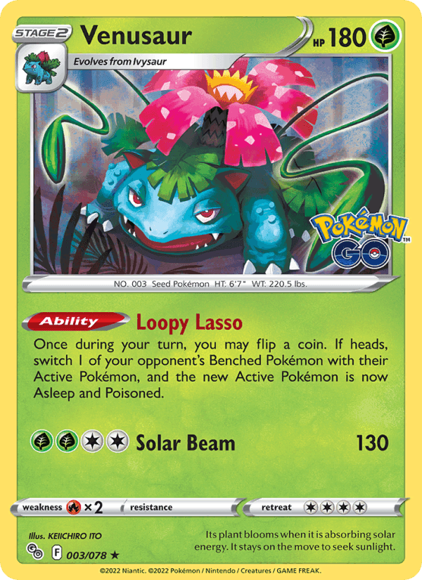 Venusaur, card 003 from Pokémon GO