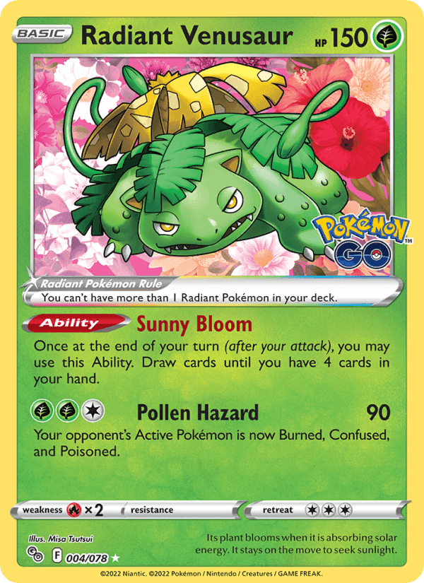 Radiant Venusaur, carta 004 di Pokémon GO