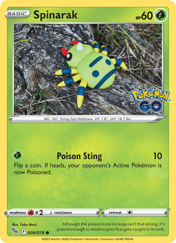 Spinarak, card 006 from Pokémon GO