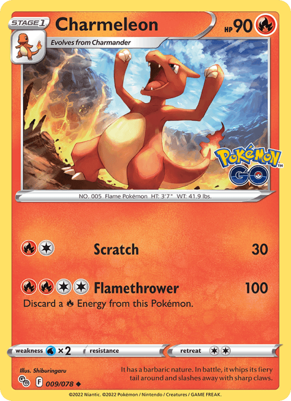 Charmeleon, card 009 from Pokémon GO