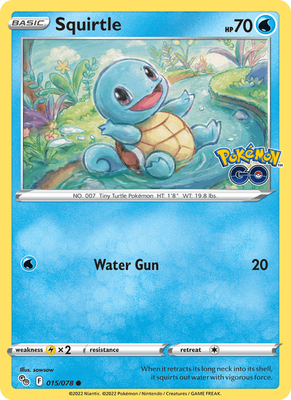 Squirtle, card 015 from Pokémon GO
