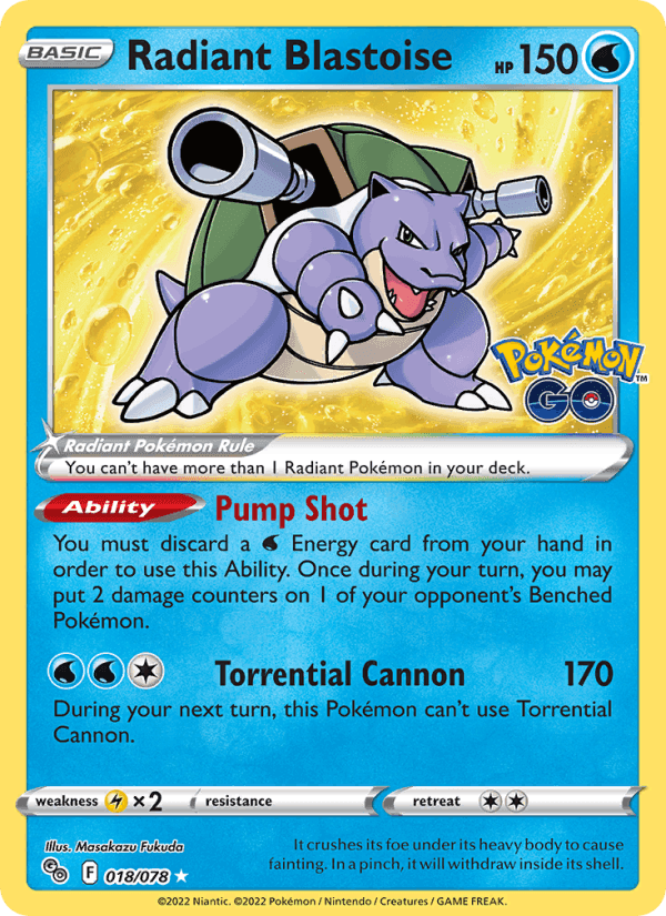 Radiant Blastoise, card 018 from Pokémon GO